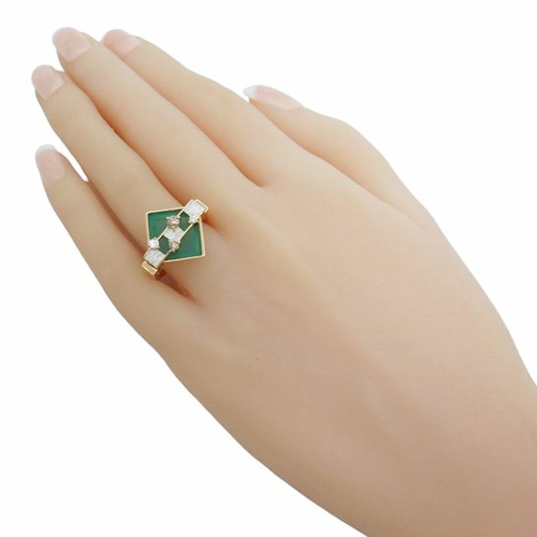 福原佐智 グリーンカルセドニーダイヤモンドリング K18 0.24ct 7.2g レディースのアクセサリー(リング(指輪))の商品写真