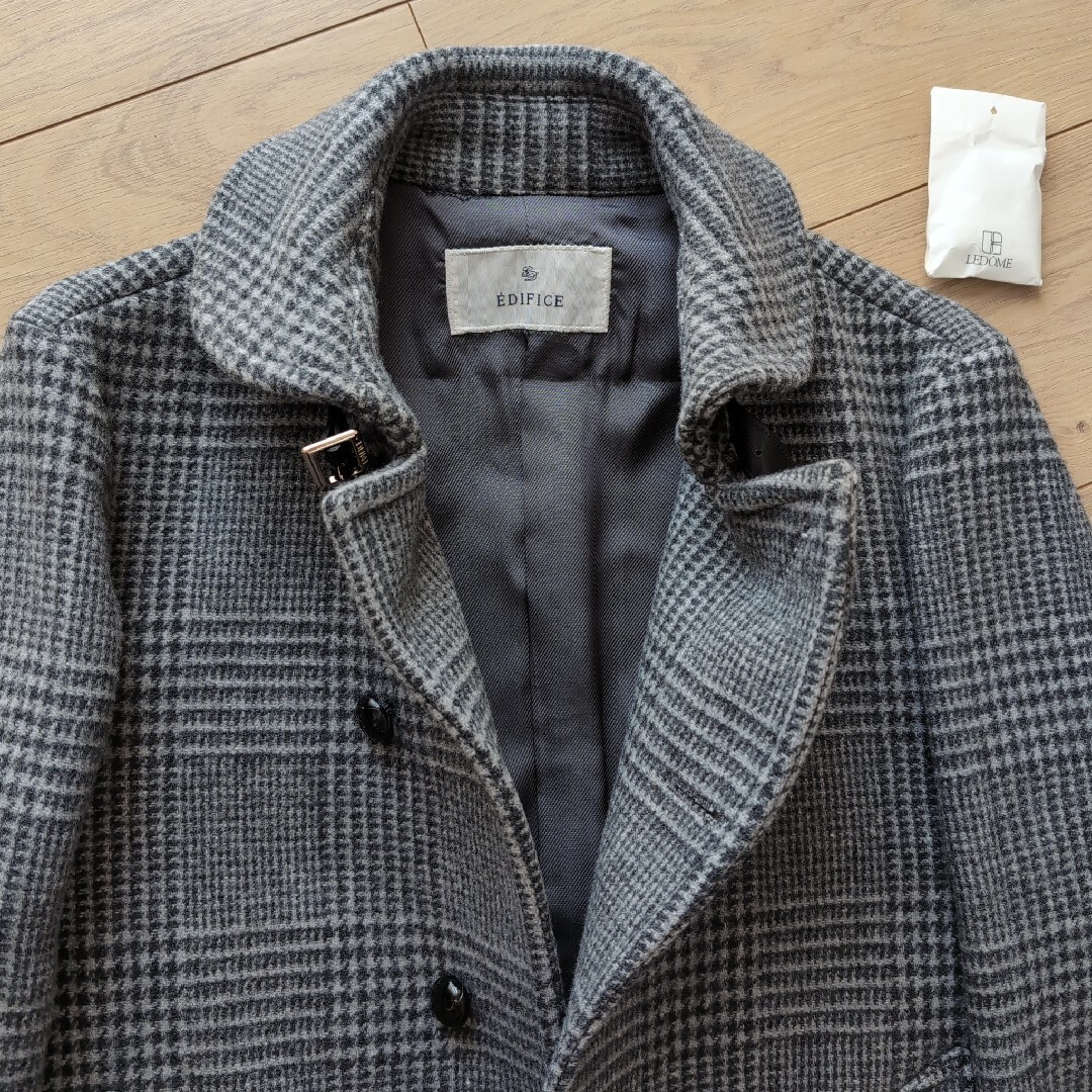 EDIFICE(エディフィス)のEDIFICE エディフィス グレンチェックコート 厚手 メンズのジャケット/アウター(チェスターコート)の商品写真