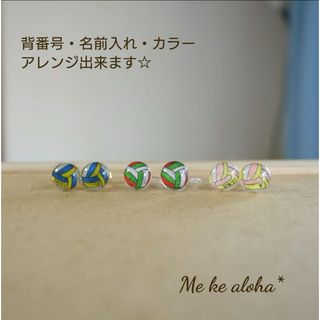 ★ バレーボール ★ ピアス イヤリング 応援グッズ 名前入れ(ピアス)