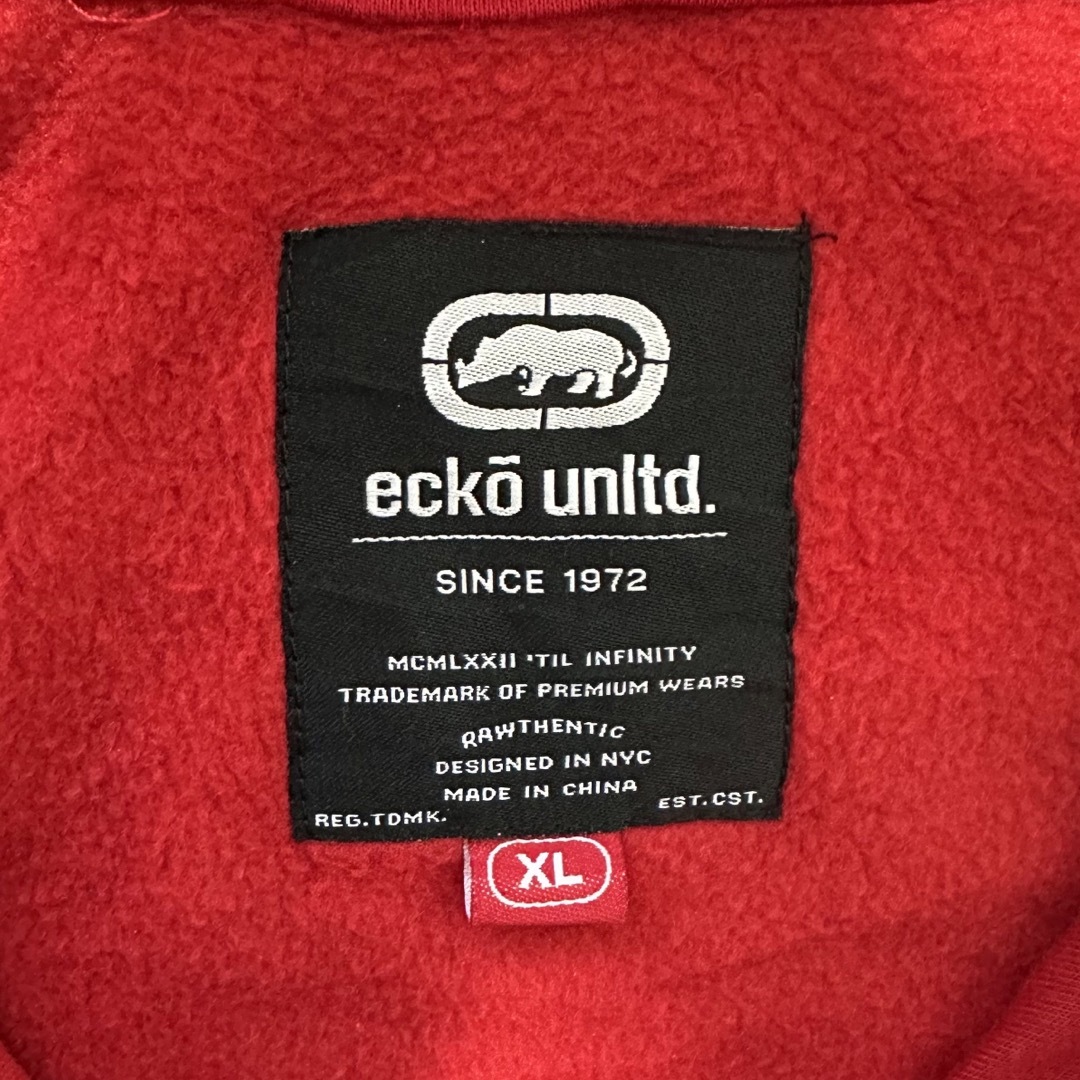 ECKŌ UNLTD（ECKO UNLTD）(エコーアンリミテッド)の美品★ECKO UNLTD./エコー★パーカー★フーディー★レッド/赤黒白★XL メンズのトップス(パーカー)の商品写真