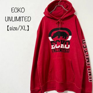 美品★ECKO UNLTD./エコー★パーカー★フーディー★レッド/赤黒白★XL