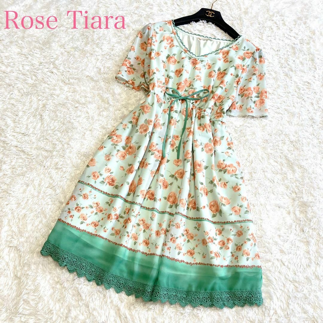 Rose Tiara(ローズティアラ)のローズティアラ チュニック ミニワンピース42 XL 花柄 総柄 大きいサイズ レディースのワンピース(ミニワンピース)の商品写真