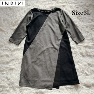 インディヴィ(INDIVI)の【りぃ様専用】『INDIVI』インディヴィ (3L) ワンピース　大きいサイズ(ひざ丈ワンピース)