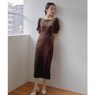 Ayla velvet half sleeve dress (ロングワンピース/マキシワンピース)