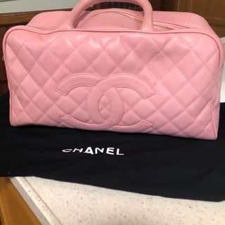 シャネル(CHANEL)のCHANEL キャビアスキン　ピンクボストンバッグ(ボストンバッグ)