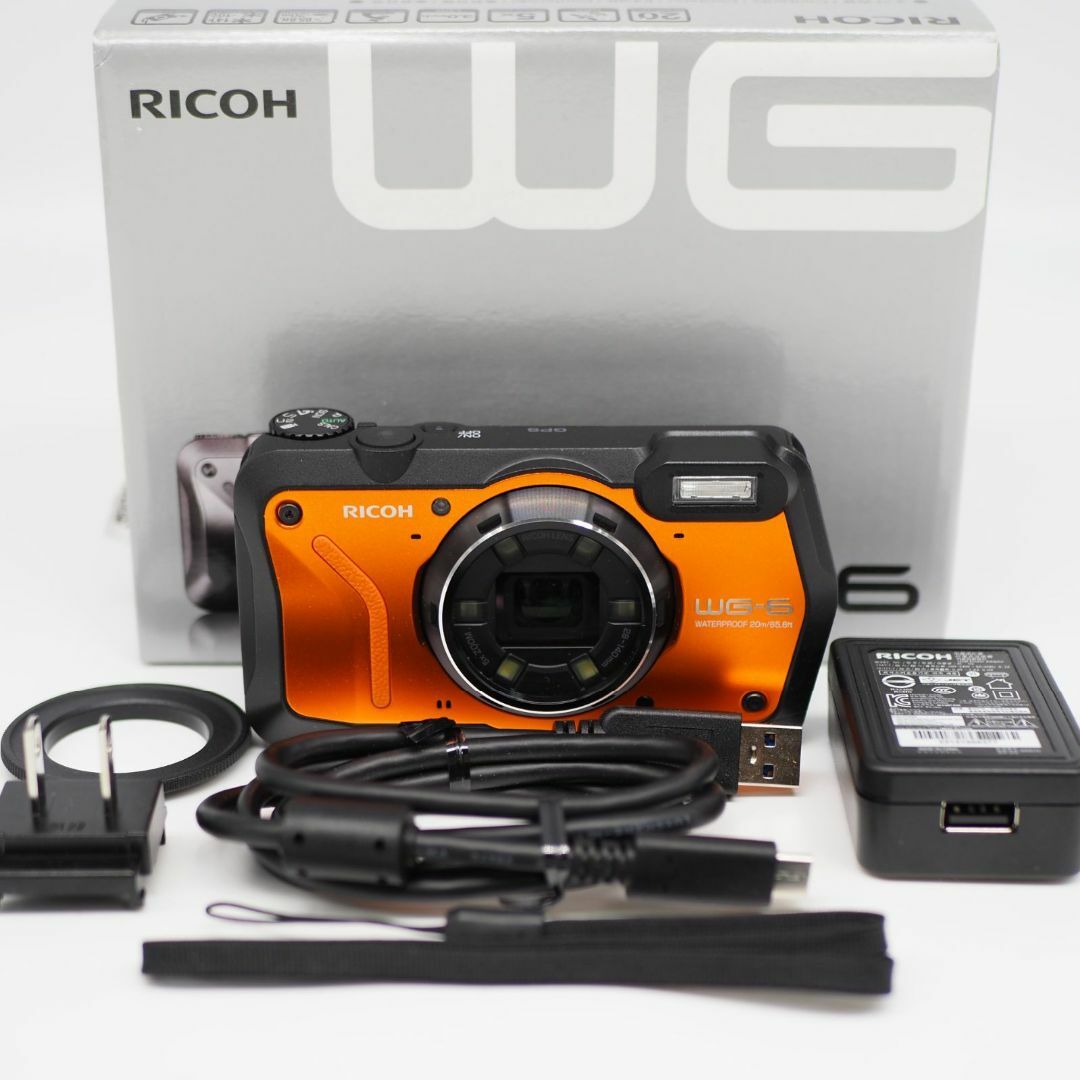 RICOH(リコー)の■ほぼ新品■ RICOH WG-6 オレンジ スマホ/家電/カメラのカメラ(コンパクトデジタルカメラ)の商品写真