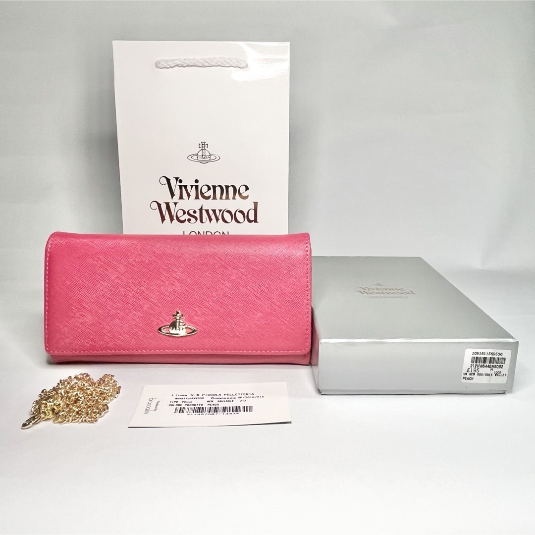 【在庫限り‼︎】Vivienne Westwood ピーチ　チェーンウォレット