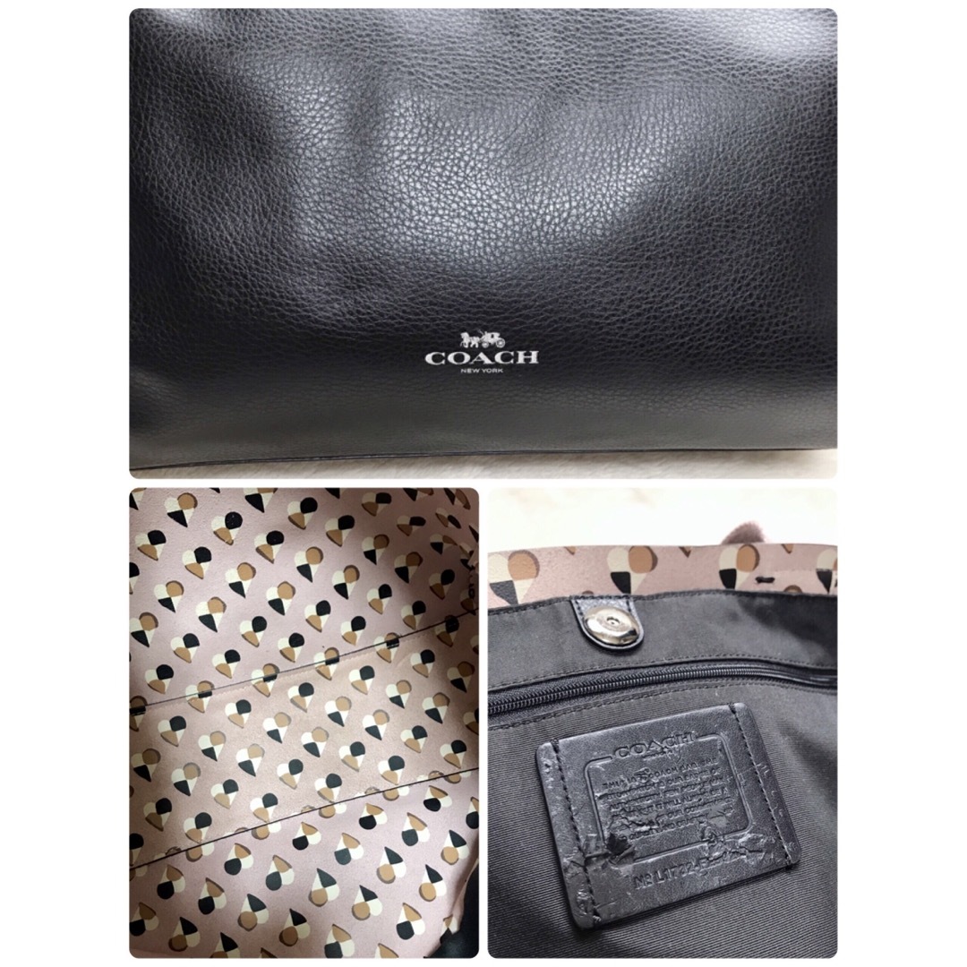 COACH(コーチ)の美品 COACH オールレザー トートバッグ ハート柄 ショルダーバッグ 肩がけ レディースのバッグ(トートバッグ)の商品写真