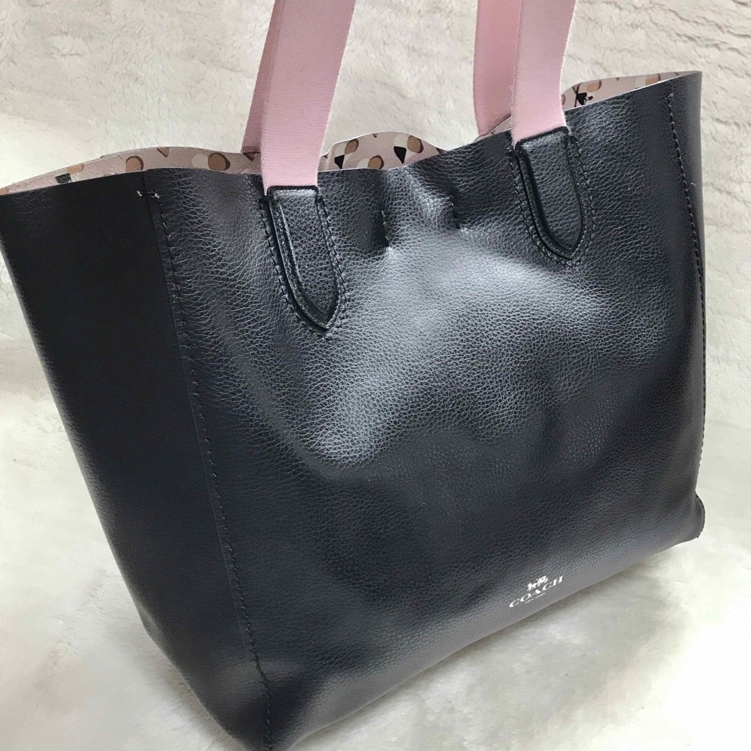 美品 COACH オールレザー トートバッグ ハート柄 ショルダーバッグ 肩がけ