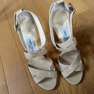 ジミーチュウ(JIMMY CHOO)のジミーチュウ　JIMMY CHOO オープントゥ　ヒール　美品　40(ハイヒール/パンプス)