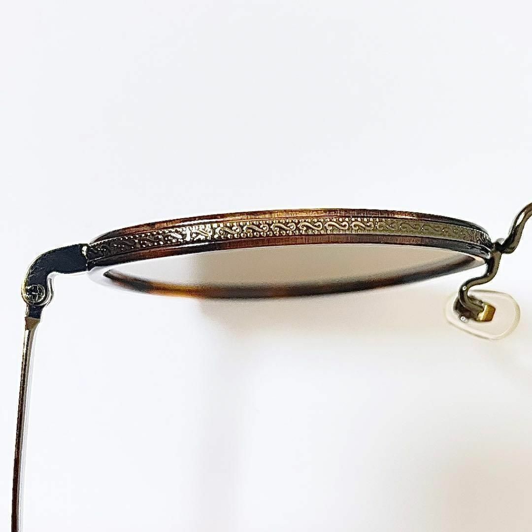 ボストン　サングラス　アンティーク　ゴールド　メタル　ブラウン　デミ　レディース レディースのファッション小物(サングラス/メガネ)の商品写真