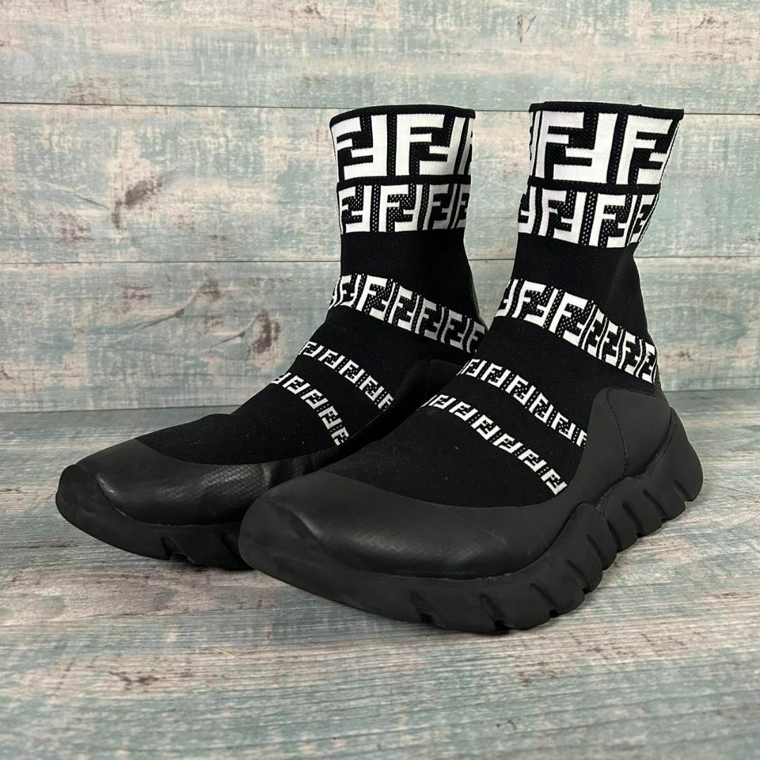 275製造国FENDI 18-19AW ロゴソックススニーカー