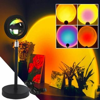 ❤️人気商品❤️夕日投影ランプ 日没/虹/太陽/夕焼け再現 雰囲気ランプ(シングルベッド)