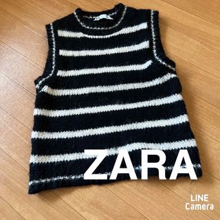 ザラ(ZARA)のZARA ボーダーニットベスト(ベスト/ジレ)