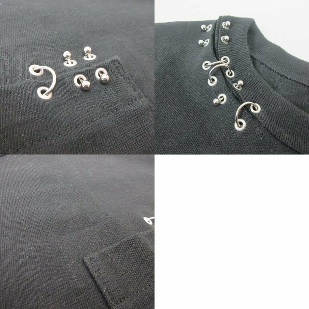 sacai(サカイ)のサカイ ピアス Tシャツ 半袖 コットン ブラック 2 ■GY09 メンズのトップス(Tシャツ/カットソー(半袖/袖なし))の商品写真