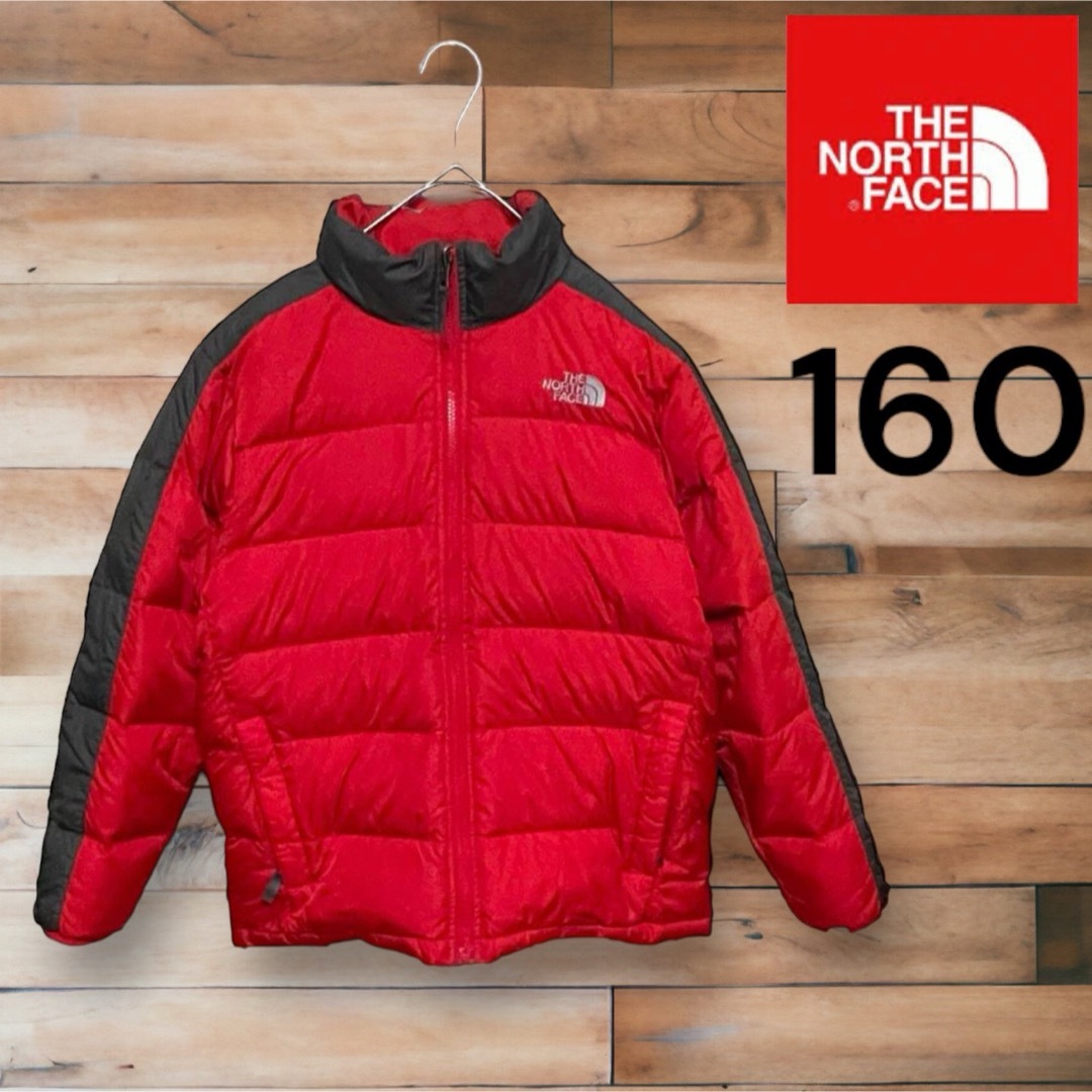 THE NORTH FACE(ザノースフェイス)の最終価格　ノースフェイスダウンジャケット　キッズ550 赤　アウター160 キッズ/ベビー/マタニティのキッズ服男の子用(90cm~)(コート)の商品写真