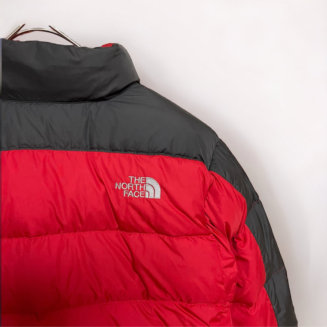 THE NORTH FACE(ザノースフェイス)の最終価格　ノースフェイスダウンジャケット　キッズ550 赤　アウター160 キッズ/ベビー/マタニティのキッズ服男の子用(90cm~)(コート)の商品写真