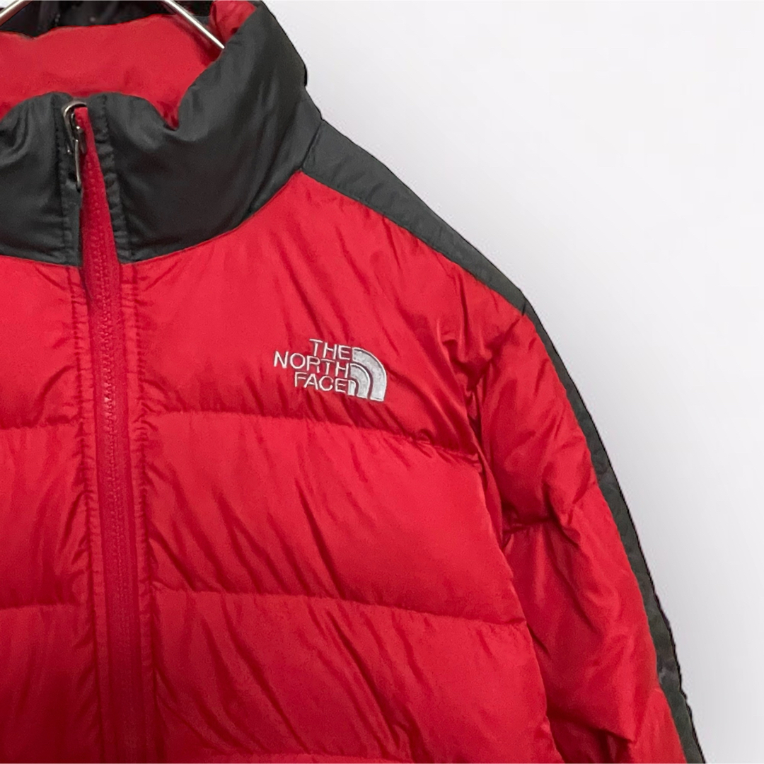 THE NORTH FACE(ザノースフェイス)の最終価格　ノースフェイスダウンジャケット　キッズ550 赤　アウター160 キッズ/ベビー/マタニティのキッズ服男の子用(90cm~)(コート)の商品写真