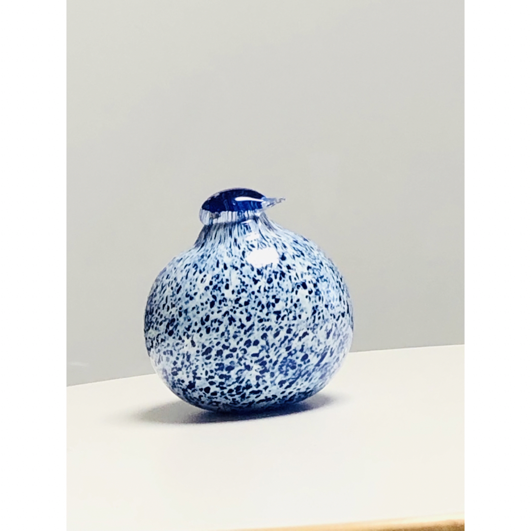 iittala(イッタラ)のイッタラ　バード　レア　ヴィンテージ  ブルー　ホワイト エンタメ/ホビーの美術品/アンティーク(ガラス)の商品写真