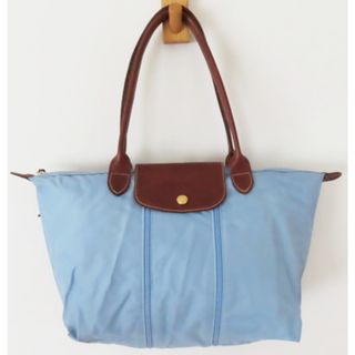 ロンシャン(LONGCHAMP)のK02 LONGCHAMP ロンシャン プリアージュ ナイロン/レザー トートバッグ ブルー/グリーン/ブラウン(トートバッグ)