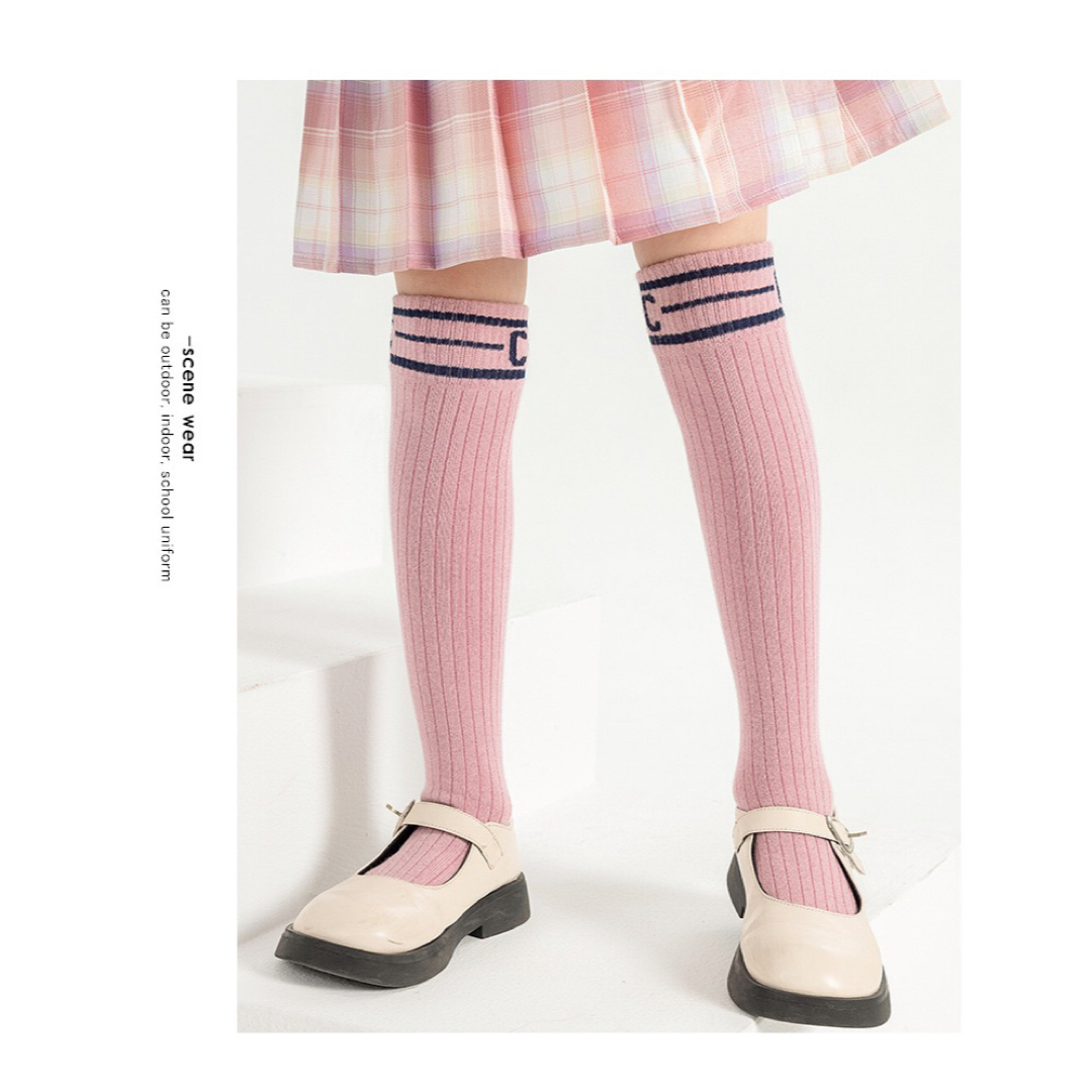 ENDO SOCKS新商品Cラインのシンプルデザイン可愛い子供靴下ハイソックス キッズ/ベビー/マタニティのこども用ファッション小物(靴下/タイツ)の商品写真