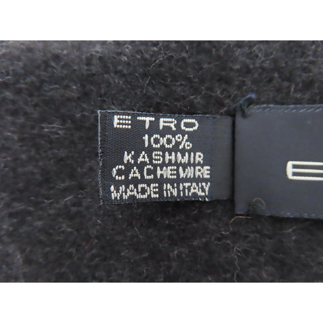 ETRO(エトロ)のM02 ETRO エトロ ペイズリー柄 シルク/カシミヤ マフラー ネイビー/ブラック レディースのファッション小物(マフラー/ショール)の商品写真