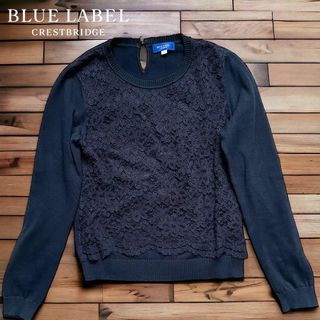 ブルーレーベルクレストブリッジ(BLUE LABEL CRESTBRIDGE)のBLUE LABEL CRESTBRIDGE レース切替 セーター ニット 38(ニット/セーター)