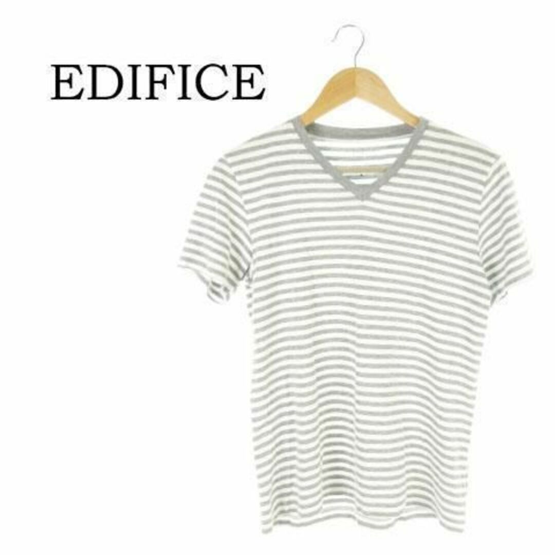 EDIFICE(エディフィス)のエディフィス 半袖カットソー Vネック 44 グレー 210219MN5A メンズのトップス(Tシャツ/カットソー(半袖/袖なし))の商品写真