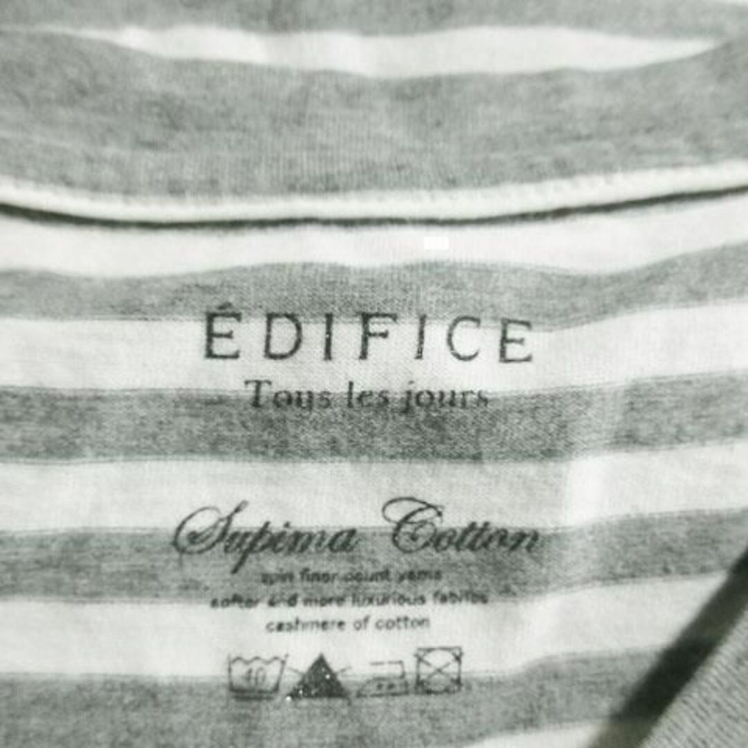 EDIFICE(エディフィス)のエディフィス 半袖カットソー Vネック 44 グレー 210219MN5A メンズのトップス(Tシャツ/カットソー(半袖/袖なし))の商品写真