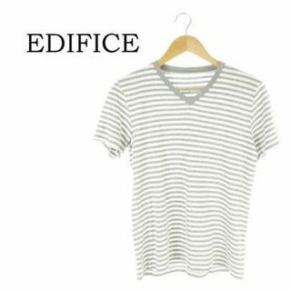 エディフィス(EDIFICE)のエディフィス 半袖カットソー Vネック 44 グレー 210219MN5A(Tシャツ/カットソー(半袖/袖なし))