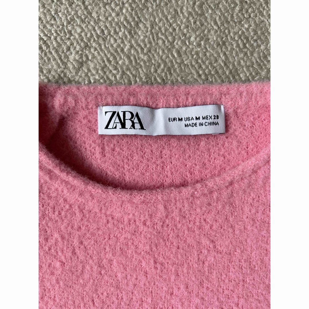 ZARA(ザラ)のZARA ザラ ソフトタッチニットセーター　ピンク レディースのトップス(ニット/セーター)の商品写真