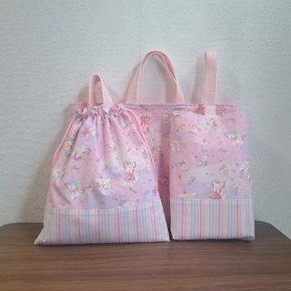 入園入学セット レッスンバッグ 体操着袋 上履き袋 ハンドメイド(バッグ/レッスンバッグ)