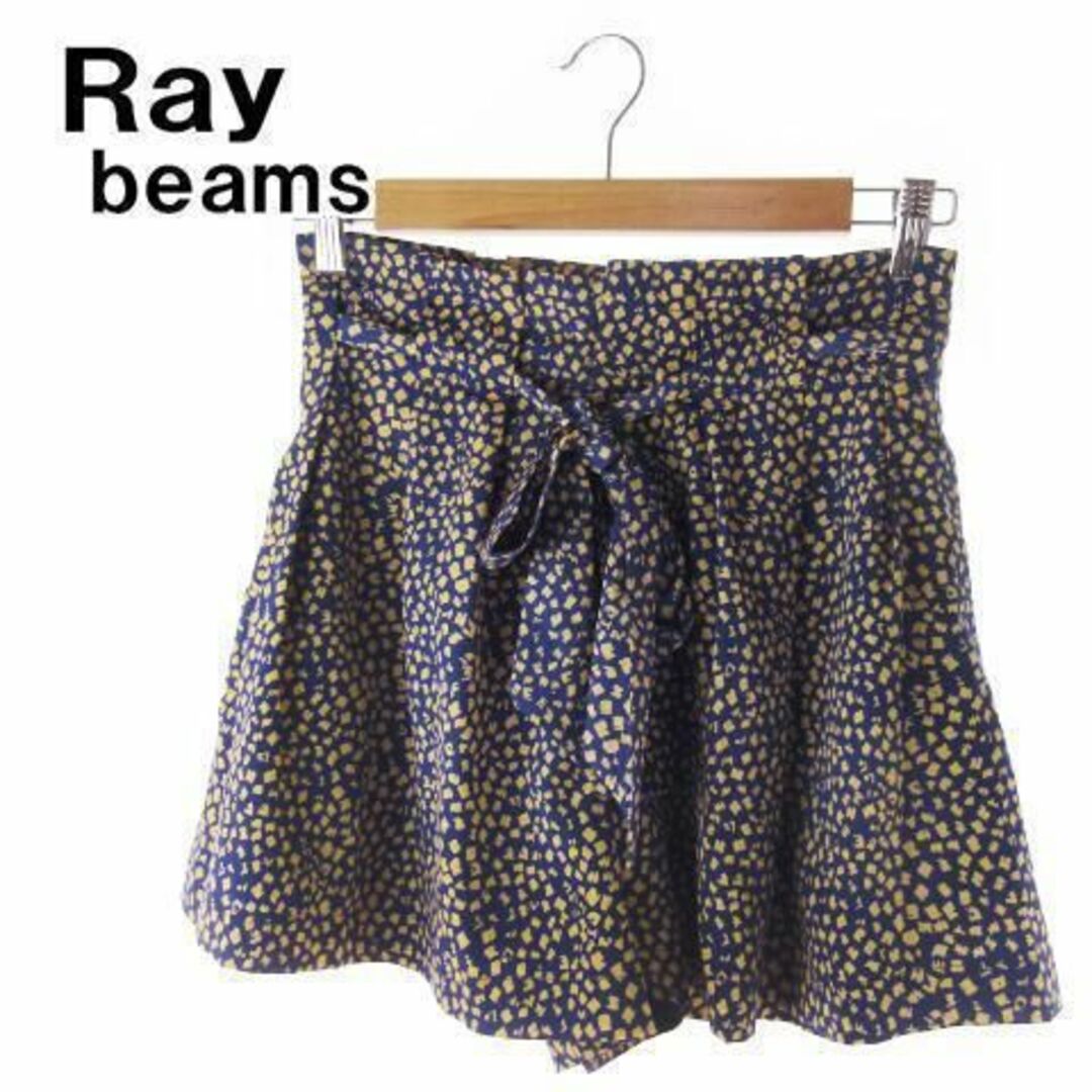 Ray BEAMS(レイビームス)のレイビームス パンツ ショート 総柄 0 青 210224YH17A レディースのパンツ(ショートパンツ)の商品写真