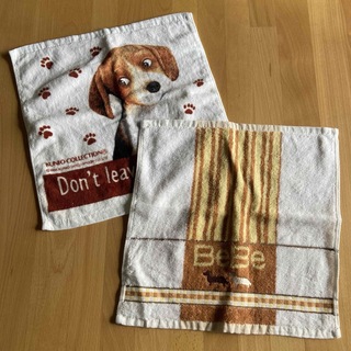 ベベ(BeBe)のハンドタオル　タオル　ミニタオル　ハンカチ　手拭き　2枚セット　犬　いぬ　DOG(タオル/バス用品)