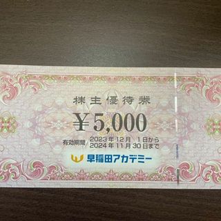 早稲田アカデミー　株主優待券5000円分(その他)