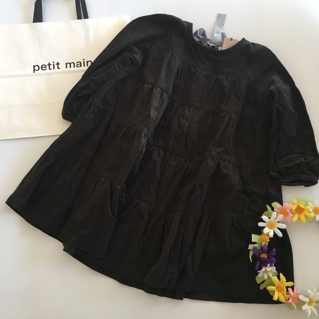 petit main(プティマイン)の新品♡petit main♡プティマイン♡ワンピース♡ティアード♡ユニクロ/ザラ キッズ/ベビー/マタニティのキッズ服女の子用(90cm~)(ワンピース)の商品写真