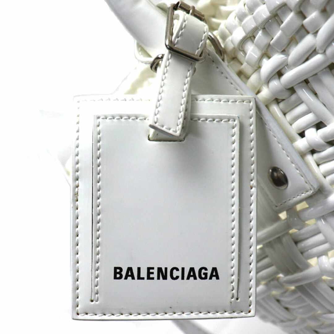 BALENCIAGA バレンシアガ ビストロバスケットXS 2Wayショルダーバッグ ホワイト 671342 レディース約28cmショルダー