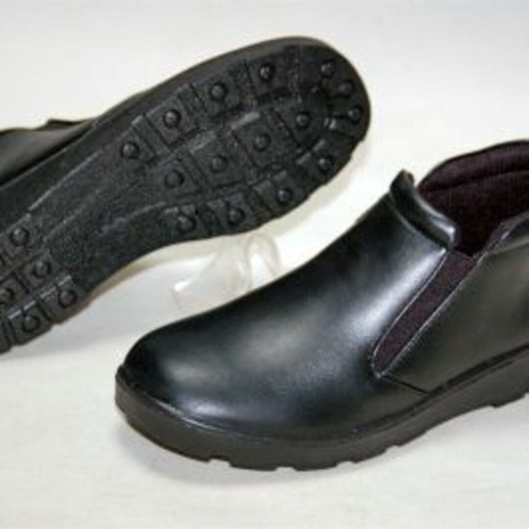 【軽量】通勤に！ソフト合皮ショートブーツ #6704 黒 24.5cm ◆新品 レディースの靴/シューズ(ブーツ)の商品写真