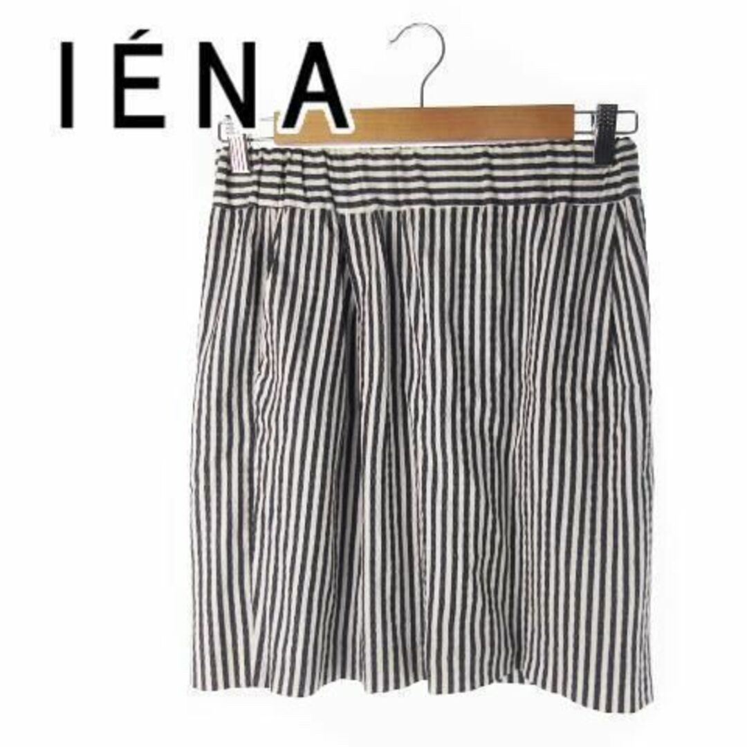 IENA(イエナ)のイエナ スカート ミニ タイト ストライプ 38 黒 210302YH7A レディースのスカート(ミニスカート)の商品写真