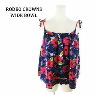 ロデオクラウンズワイドボウル(RODEO CROWNS WIDE BOWL)のRCWB キャミソール ハイビスカス S 青 210419MN12A(キャミソール)