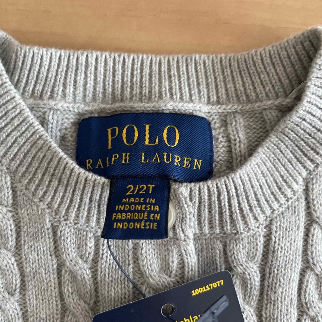 POLO RALPH LAUREN(ポロラルフローレン)の新品ラルフローレン　カーディガン　グレー　サイズ2T キッズ/ベビー/マタニティのキッズ服女の子用(90cm~)(カーディガン)の商品写真