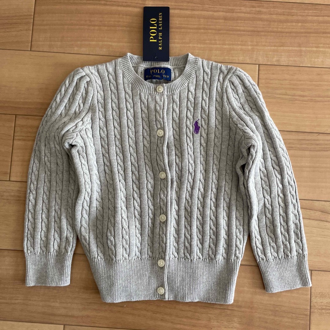 POLO RALPH LAUREN(ポロラルフローレン)の新品ラルフローレン　カーディガン　グレー　サイズ2T キッズ/ベビー/マタニティのキッズ服女の子用(90cm~)(カーディガン)の商品写真