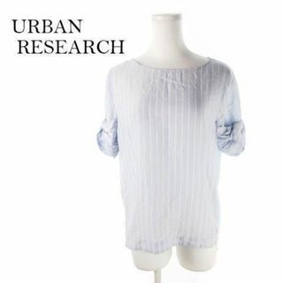 アーバンリサーチ(URBAN RESEARCH)のアーバンリサーチ ブラウス 半袖 ストライプ F 青 210305YH3A(シャツ/ブラウス(半袖/袖なし))