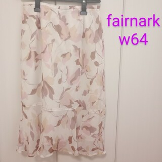 美品◆W64◆fairnarkフェアナーク◆スカート◆白ホワイト系◆フェミニン(ひざ丈スカート)