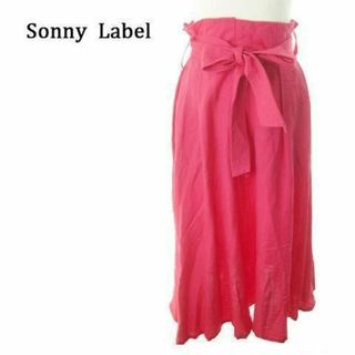 サニーレーベル(Sonny Label)のサニーレーベル フレアスカート ロング 麻 36 ピンク 210420MN3A(ロングスカート)