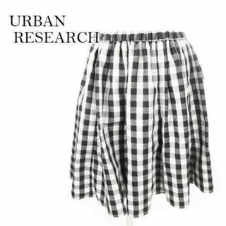 アーバンリサーチ(URBAN RESEARCH)のアーバンリサーチ フレアスカート チェック F 白 黒 210308MN5A(ミニスカート)