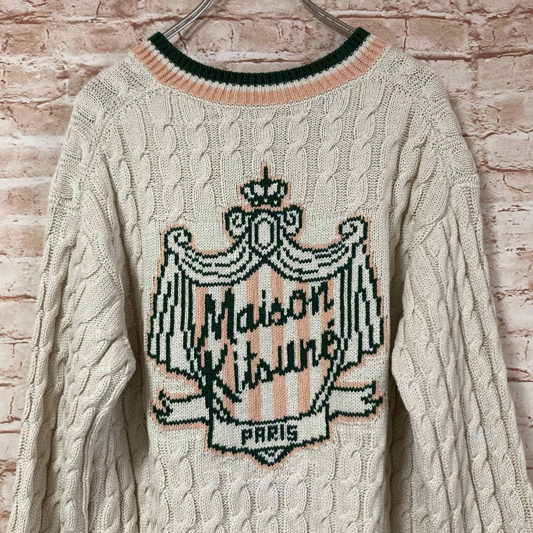 MAISON KITSUNE'(メゾンキツネ)のメゾンキツネ MAISON KITSUNE ニット セーター 長袖 ケーブル編み レディースのトップス(ニット/セーター)の商品写真