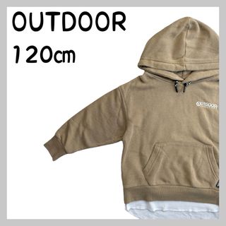 アウトドア(OUTDOOR)のOUTDOOR 重ね着風プリントロゴパーカー(Tシャツ/カットソー)