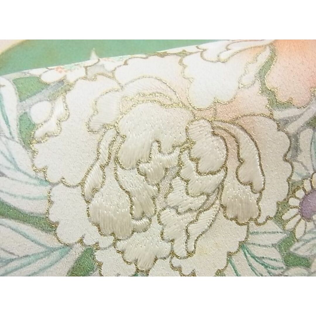 平和屋野田店■豪華色留袖　刺繍　立波遠山花文　金彩　逸品　n-yc5098 レディースの水着/浴衣(着物)の商品写真