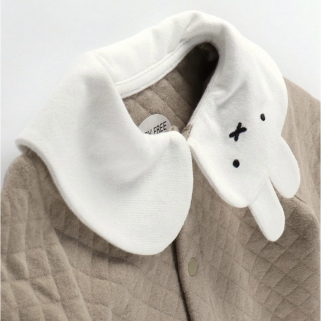 miffy(ミッフィー)のミッフィー 衿モチーフ長袖キルト2WAYオール キッズ/ベビー/マタニティのベビー服(~85cm)(カバーオール)の商品写真